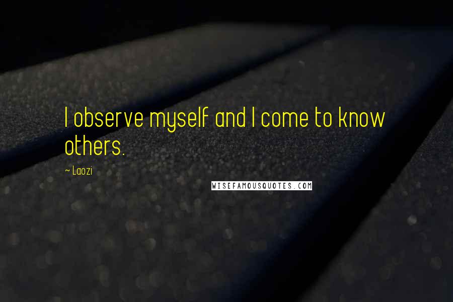 Laozi quotes: I observe myself and I come to know others.