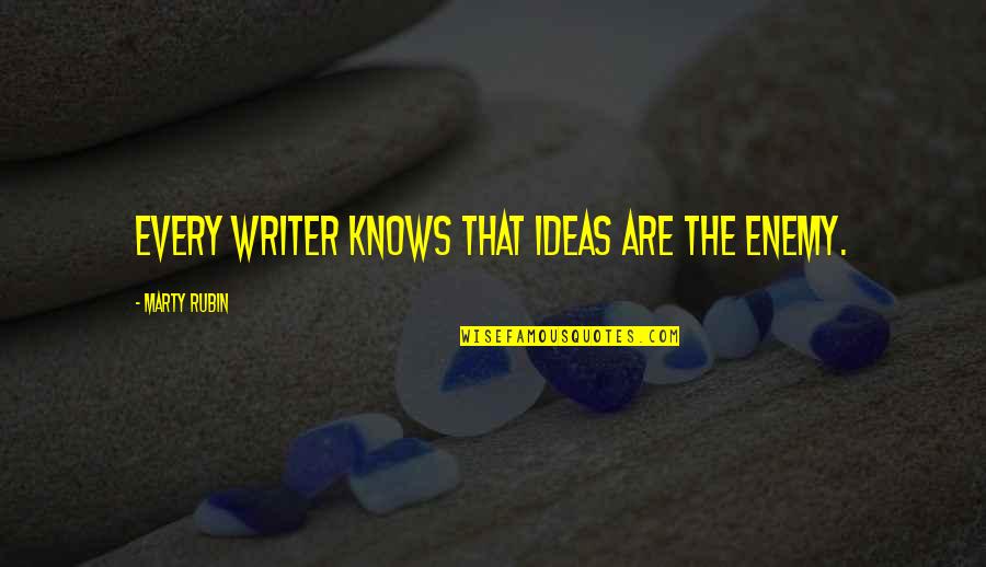 Laprise Homes Quotes By Marty Rubin: Every writer knows that ideas are the enemy. Laprise Homes Quotes By Marty Rubin: Every writer knows that ideas are the enemy.