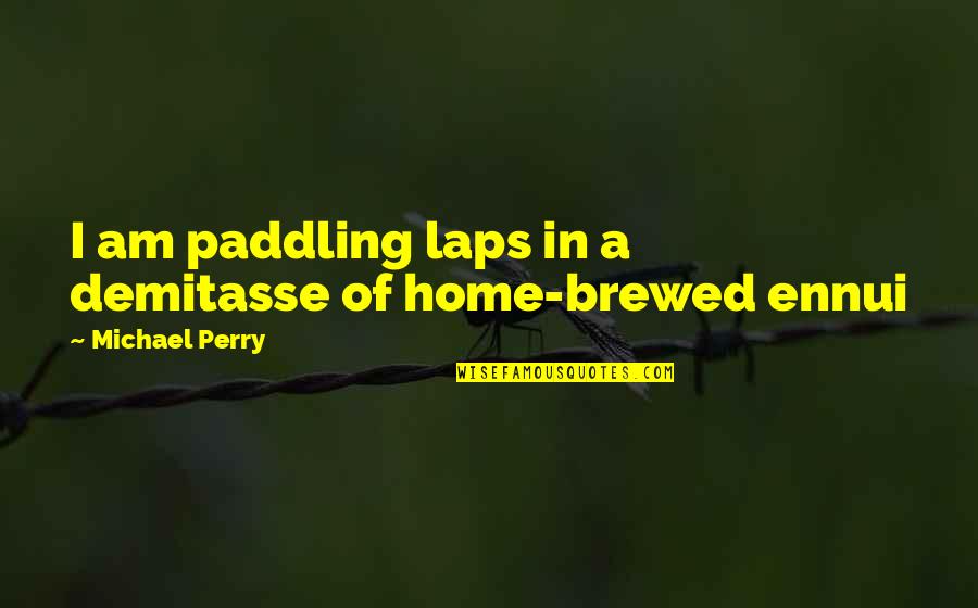 Laps Quotes By Michael Perry: I am paddling laps in a demitasse of