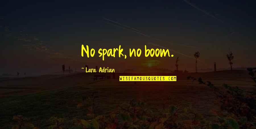 Lara Adrian Quotes By Lara Adrian: No spark, no boom.