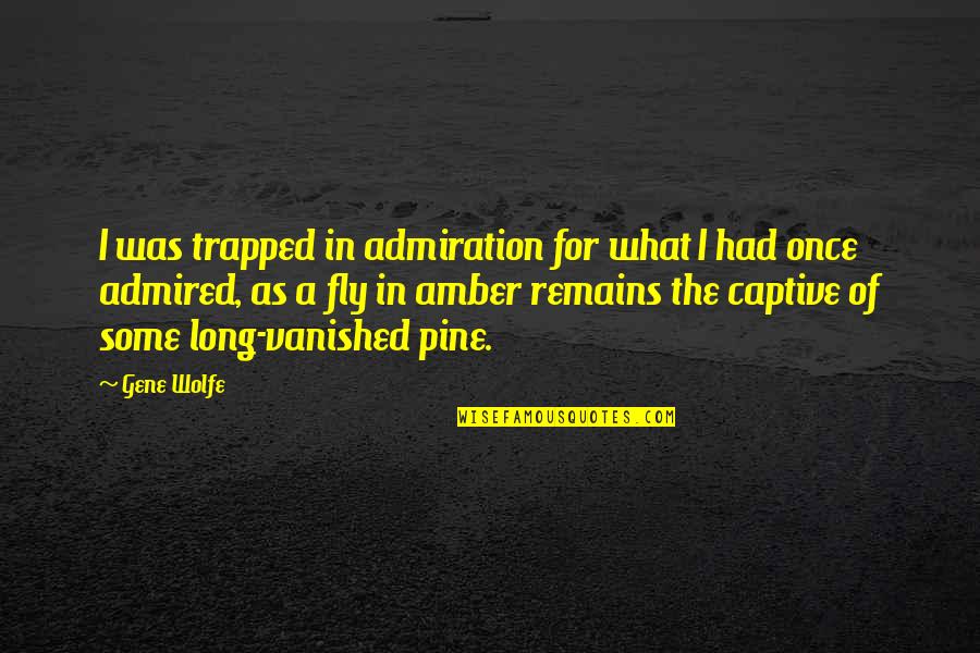 Lardier Mcnair Quotes By Gene Wolfe: I was trapped in admiration for what I