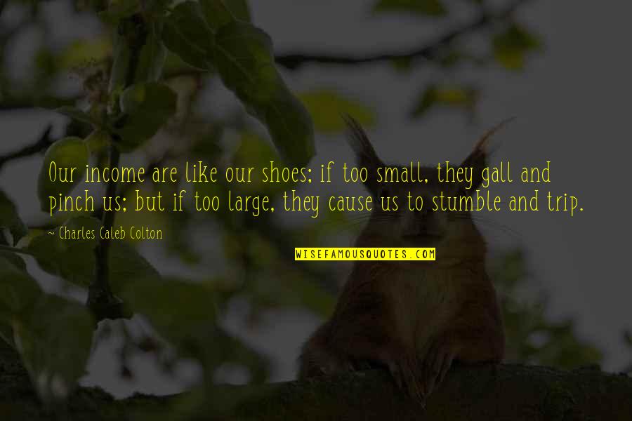 Large And Small Quotes By Charles Caleb Colton: Our income are like our shoes; if too
