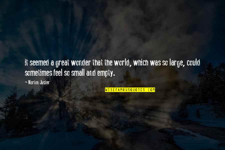 Large And Small Quotes By Norton Juster: it seemed a great wonder that the world,