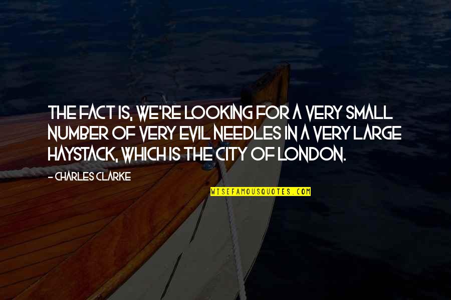 Large Cities Quotes By Charles Clarke: The fact is, we're looking for a very