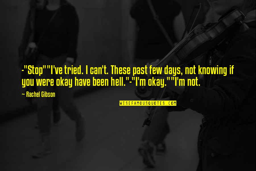 Large Corporations Quotes By Rachel Gibson: -"Stop""I've tried. I can't. These past few days,