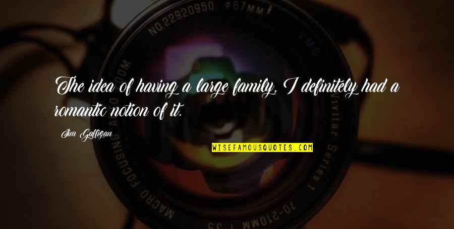Large Family Quotes By Jim Gaffigan: The idea of having a large family, I
