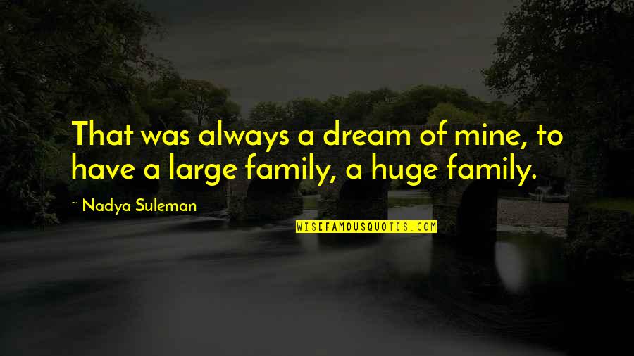 Large Family Quotes By Nadya Suleman: That was always a dream of mine, to