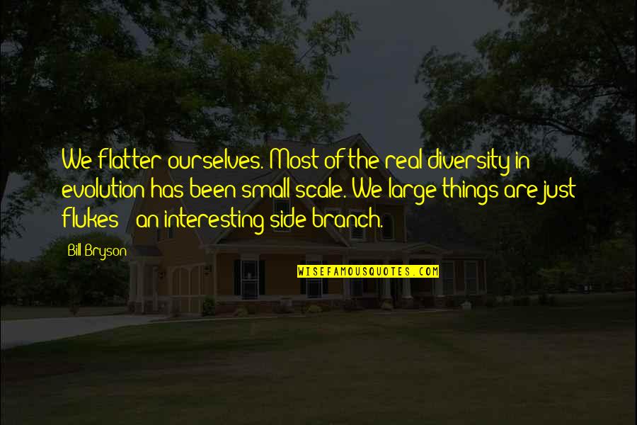 Large Scale Quotes By Bill Bryson: We flatter ourselves. Most of the real diversity