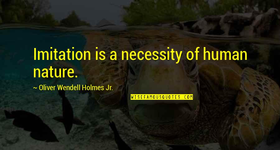 Larine Igrice Quotes By Oliver Wendell Holmes Jr.: Imitation is a necessity of human nature. Larine Igrice Quotes By Oliver Wendell Holmes Jr.: Imitation is a necessity of human nature.