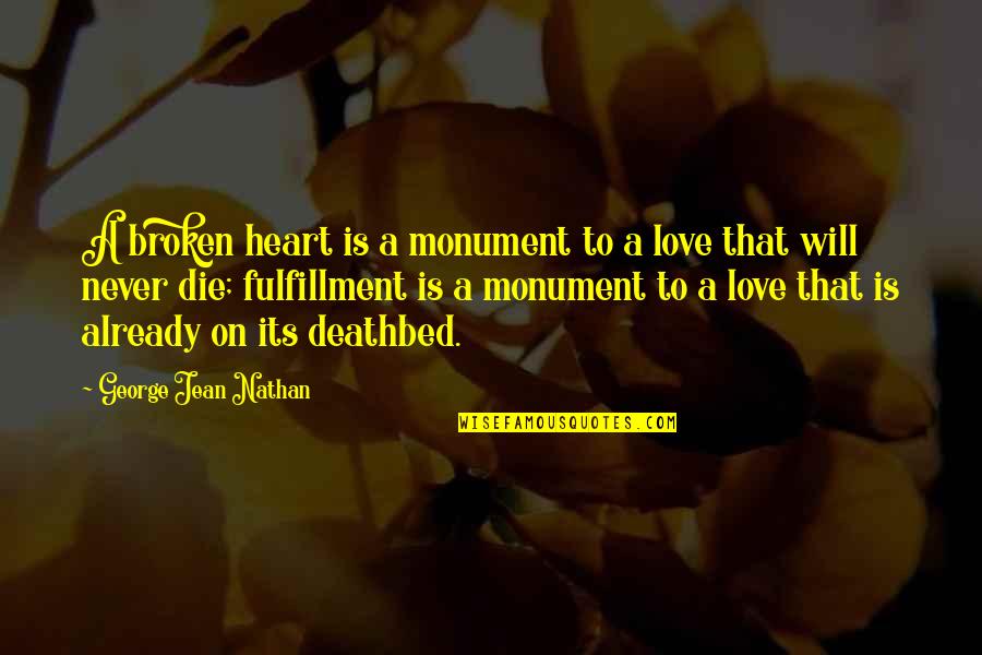 Larisa Latynina Quotes By George Jean Nathan: A broken heart is a monument to a