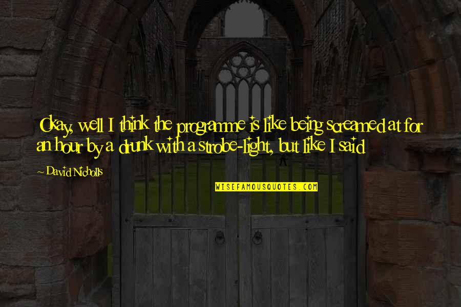 Larks And Owls Quotes By David Nicholls: Okay, well I think the programme is like