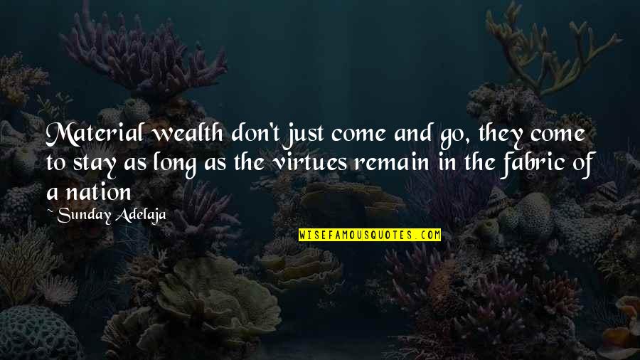 Larraburu Brothers Quotes By Sunday Adelaja: Material wealth don't just come and go, they