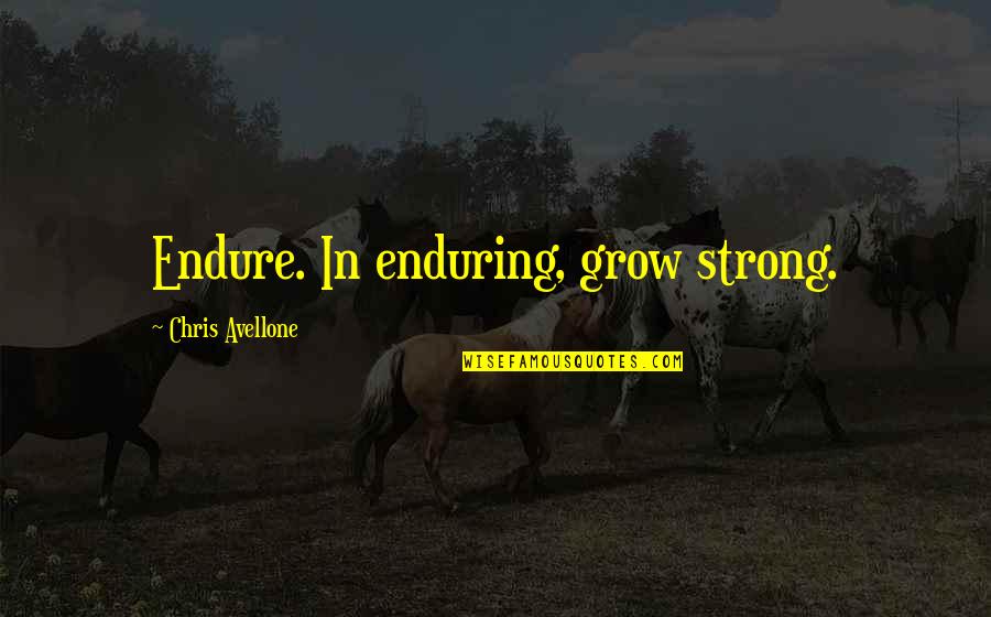 Larriannes Small Quotes By Chris Avellone: Endure. In enduring, grow strong.