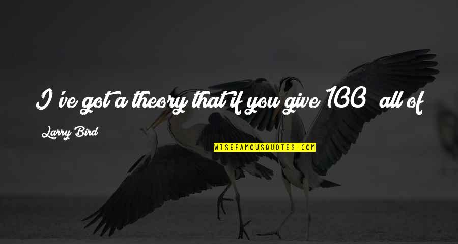Larry Bird Quotes By Larry Bird: I've got a theory that if you give Larry Bird Quotes By Larry Bird: I've got a theory that if you give