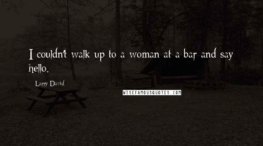 Larry David quotes: I couldn't walk up to a woman at a bar and say hello.