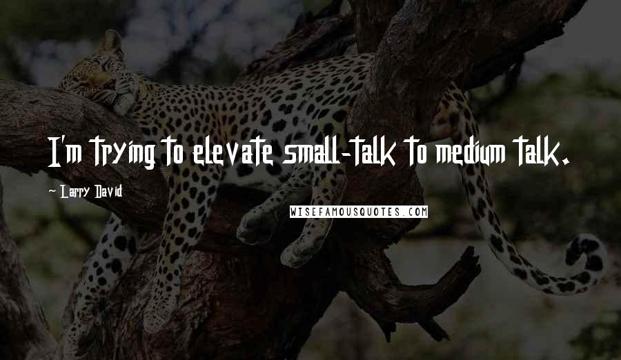 Larry David quotes: I'm trying to elevate small-talk to medium talk.