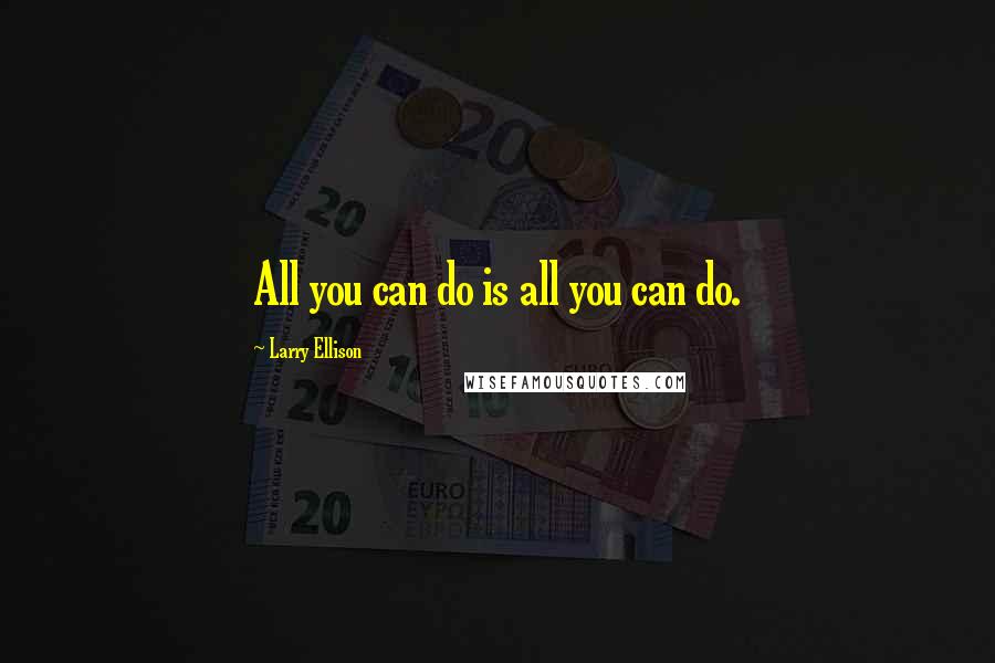 Larry Ellison quotes: All you can do is all you can do.