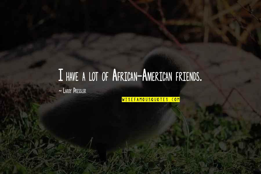 Larry Pressler Quotes By Larry Pressler: I have a lot of African-American friends.