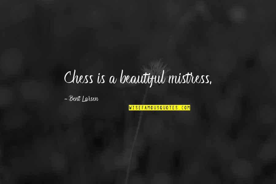 Larsen Quotes By Bent Larsen: Chess is a beautiful mistress.