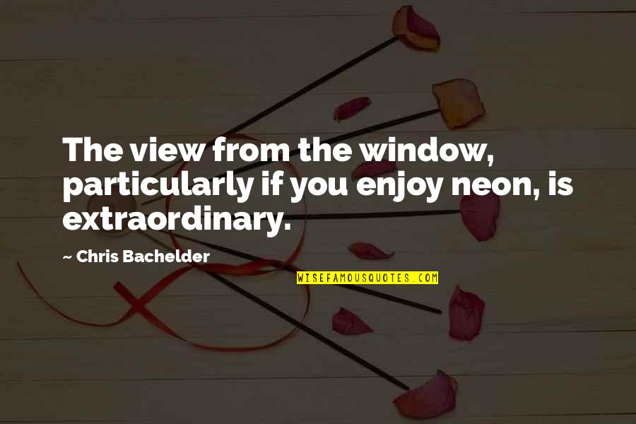 Las Quotes By Chris Bachelder: The view from the window, particularly if you