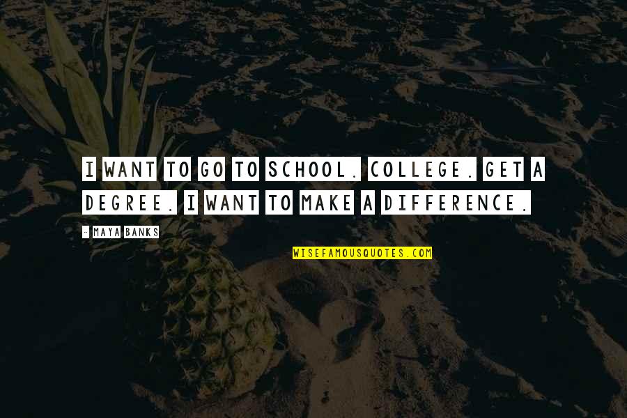 Lasciare Passato Quotes By Maya Banks: I want to go to school. College. Get