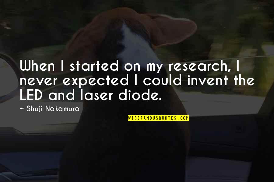 Laser Quotes By Shuji Nakamura: When I started on my research, I never