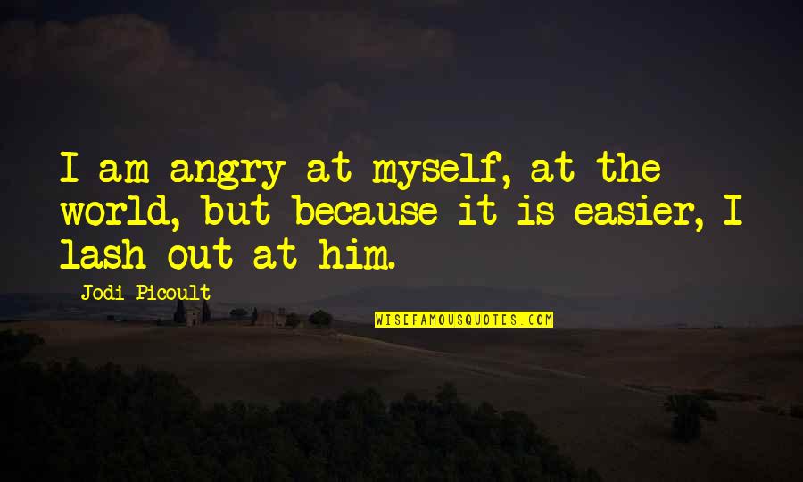 Lash Quotes By Jodi Picoult: I am angry at myself, at the world,