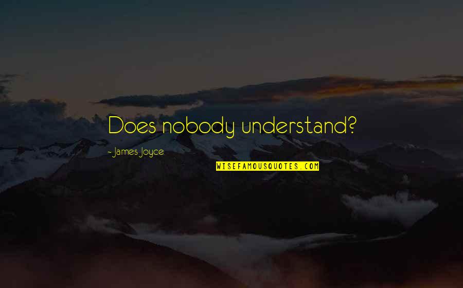 Lashondra Coleman Quotes By James Joyce: Does nobody understand?