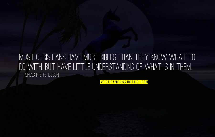 Laso Tea Quotes By Sinclair B. Ferguson: Most Christians have more Bibles than they know Laso Tea Quotes By Sinclair B. Ferguson: Most Christians have more Bibles than they know