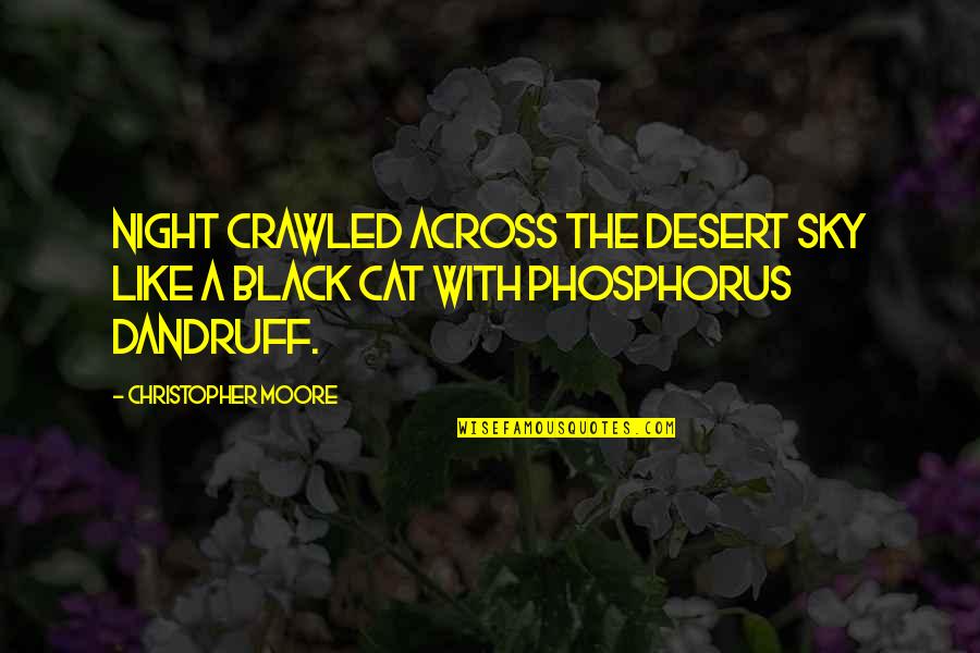 Lassaut Air Quotes By Christopher Moore: Night crawled across the desert sky like a