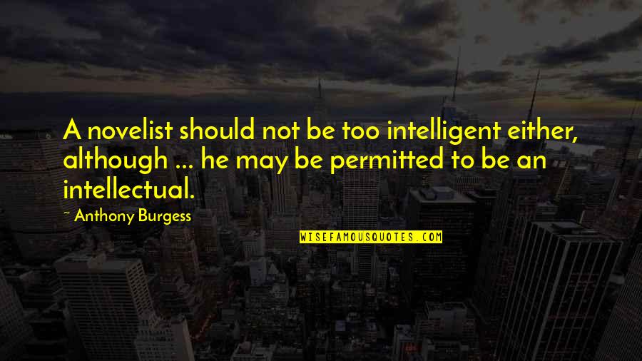 Lassekrog Quotes By Anthony Burgess: A novelist should not be too intelligent either, Lassekrog Quotes By Anthony Burgess: A novelist should not be too intelligent either,