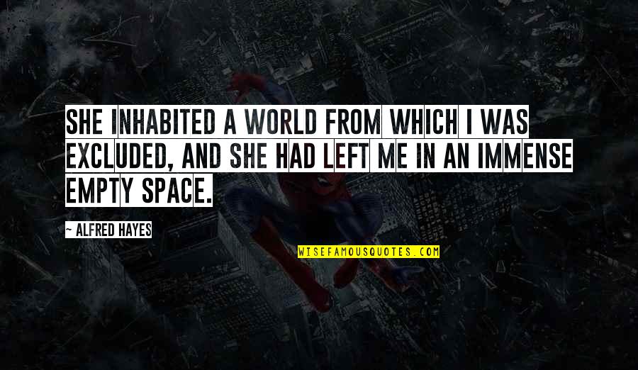 Last Chances Quotes By Alfred Hayes: She inhabited a world from which I was