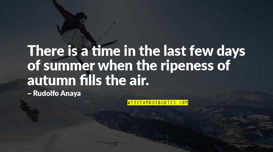 Last Few Days Of Summer Quotes By Rudolfo Anaya: There is a time in the last few