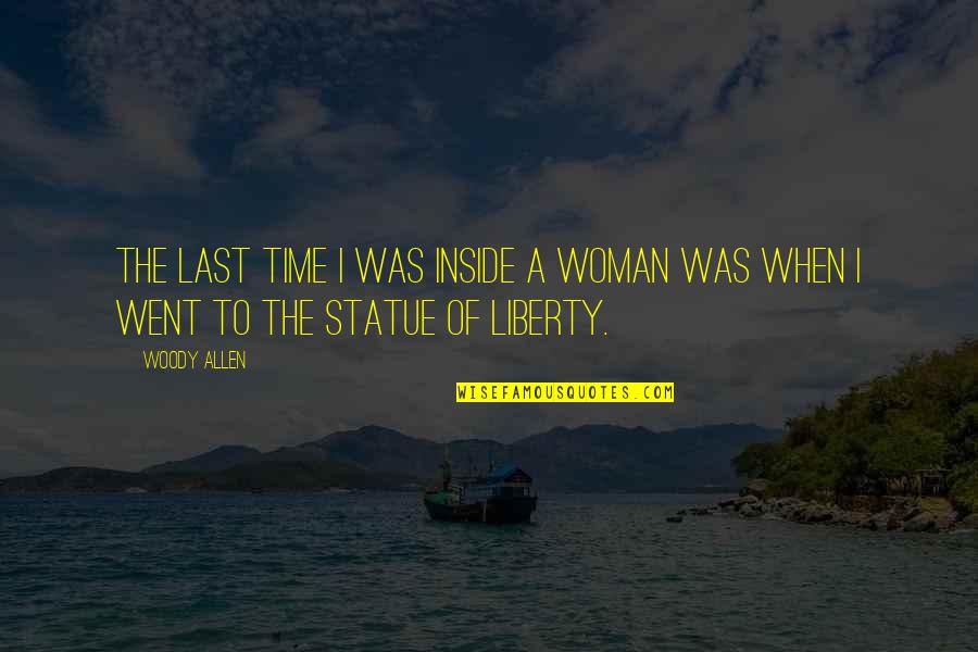 Last Funny Quotes By Woody Allen: The last time I was inside a woman