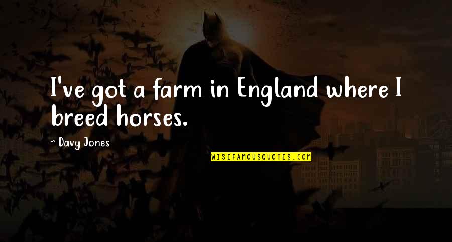 Last Kings Quotes By Davy Jones: I've got a farm in England where I Last Kings Quotes By Davy Jones: I've got a farm in England where I