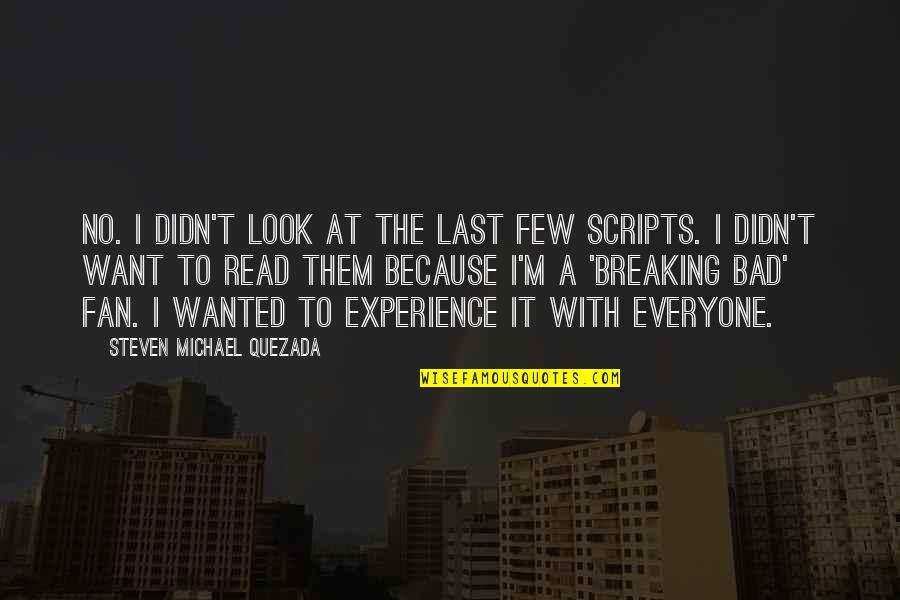Last Look Quotes By Steven Michael Quezada: No. I didn't look at the last few Last Look Quotes By Steven Michael Quezada: No. I didn't look at the last few