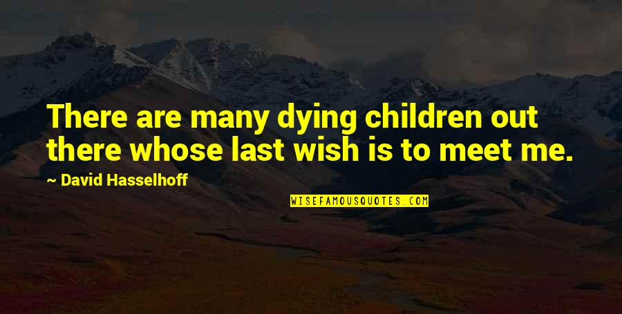 Last Meet Quotes By David Hasselhoff: There are many dying children out there whose