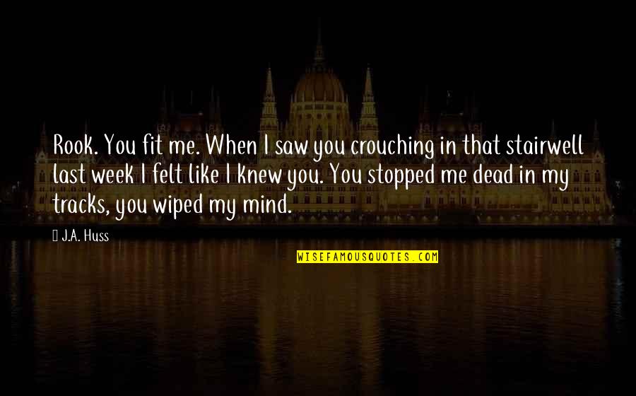 Last Mind Quotes By J.A. Huss: Rook. You fit me. When I saw you Last Mind Quotes By J.A. Huss: Rook. You fit me. When I saw you