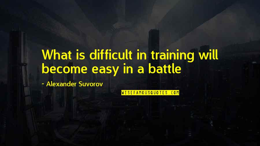Last Minute Win Quotes By Alexander Suvorov: What is difficult in training will become easy Last Minute Win Quotes By Alexander Suvorov: What is difficult in training will become easy