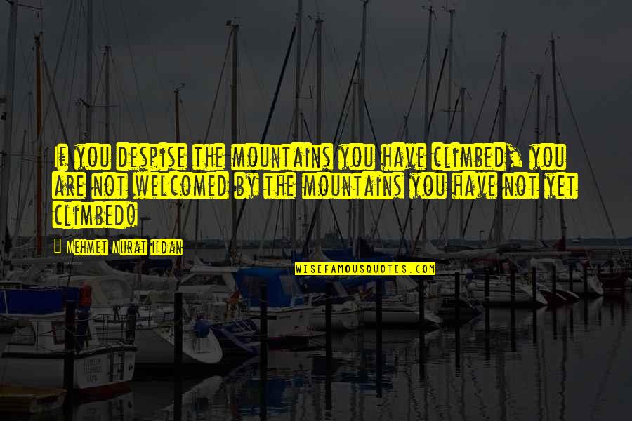 Last Moment Of College Life Quotes By Mehmet Murat Ildan: If you despise the mountains you have climbed,