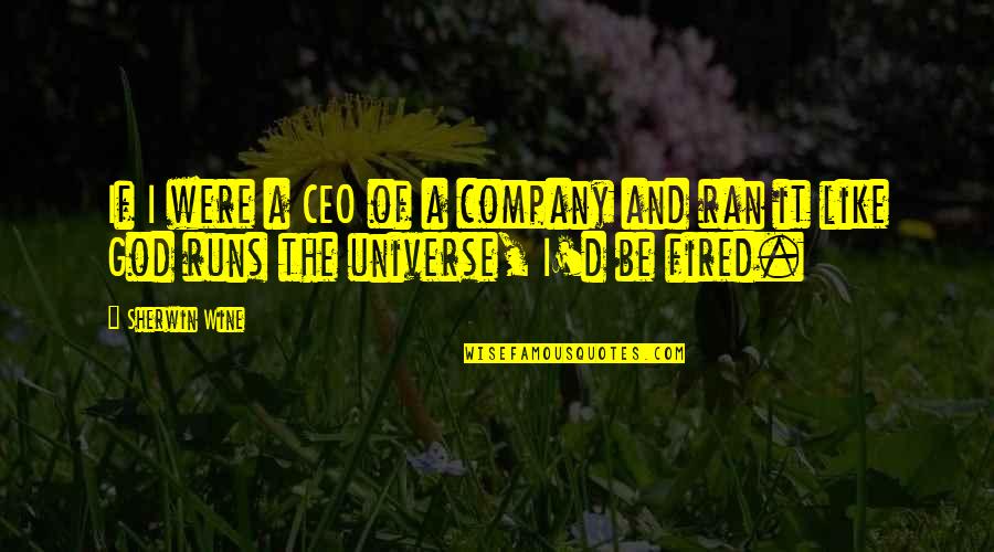Last Name Quote Quotes By Sherwin Wine: If I were a CEO of a company