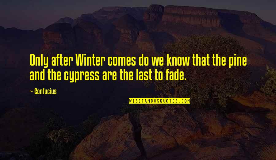 Last To Know Quotes By Confucius: Only after Winter comes do we know that