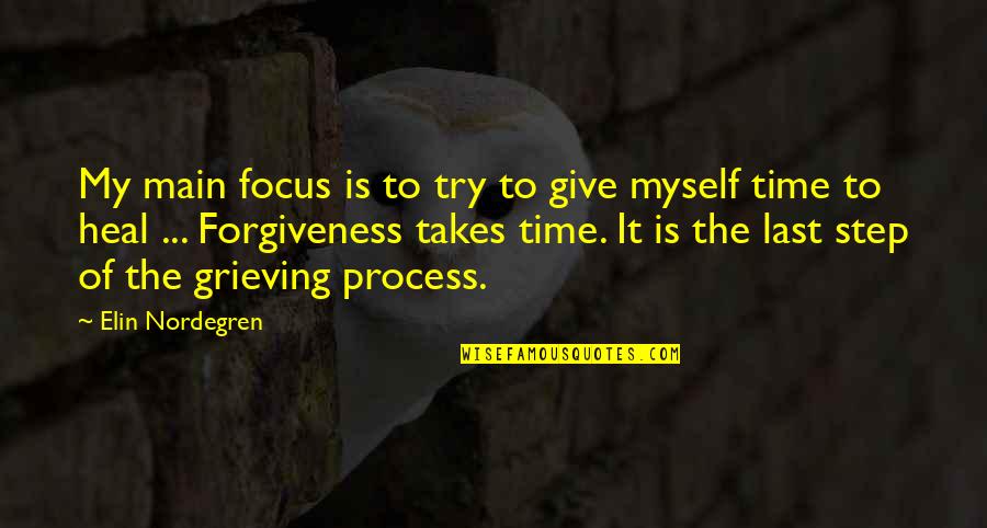 Last Try Quotes By Elin Nordegren: My main focus is to try to give