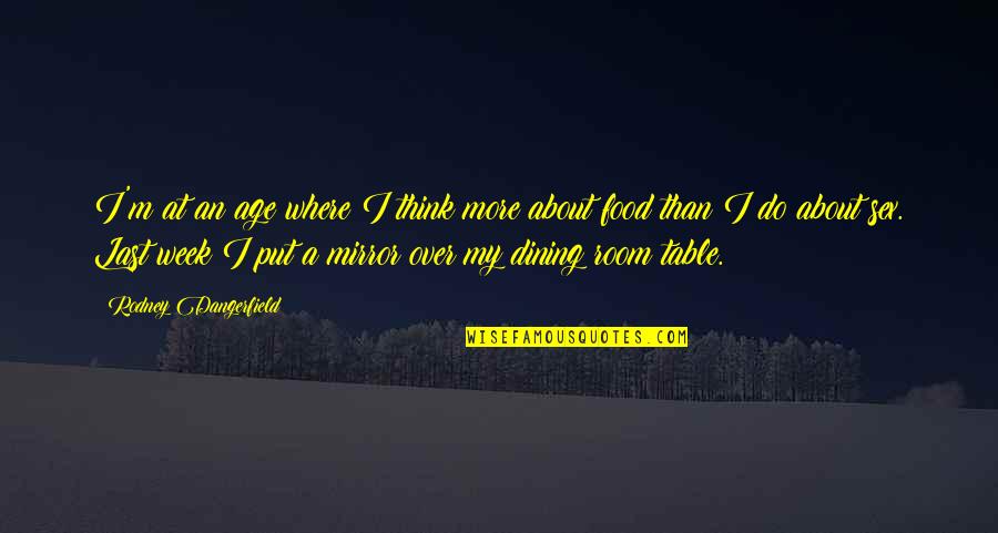 Last Week Quotes By Rodney Dangerfield: I'm at an age where I think more Last Week Quotes By Rodney Dangerfield: I'm at an age where I think more