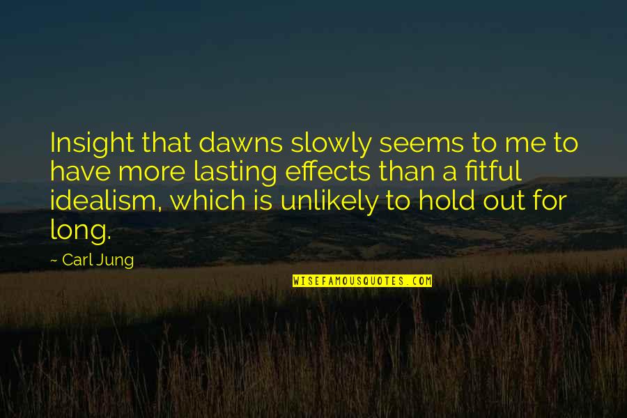 Lasting Long Quotes By Carl Jung: Insight that dawns slowly seems to me to