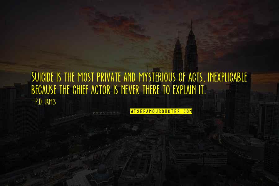 Lastnormalphoto Quotes By P.D. James: Suicide is the most private and mysterious of