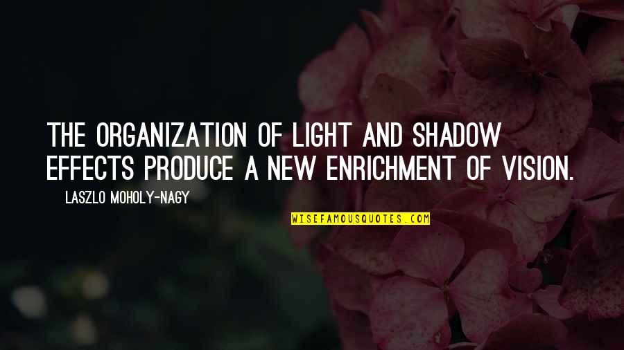 Laszlo Quotes By Laszlo Moholy-Nagy: The organization of light and shadow effects produce