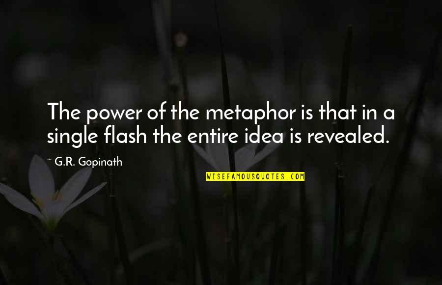 Late And Heavy Quotes By G.R. Gopinath: The power of the metaphor is that in