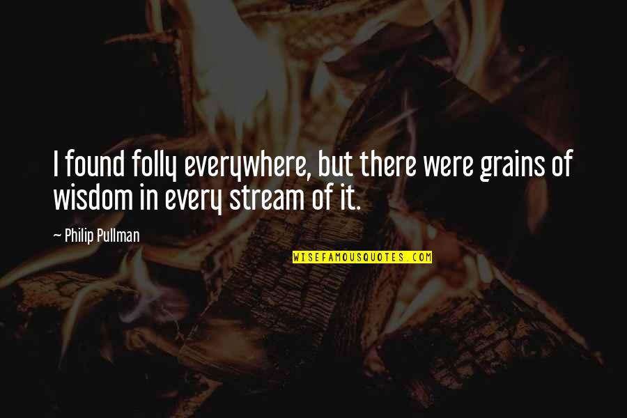 Late Birthday Present Quotes By Philip Pullman: I found folly everywhere, but there were grains