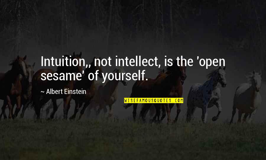 Late Night Talks With Him Quotes By Albert Einstein: Intuition,, not intellect, is the 'open sesame' of